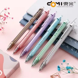 Pens 12pcs/lot dumanlı renk sınırlı pres jel kalem 0.5mm st nib yazma pürüzsüz öğrenci yazma malzemeleri
