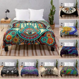 Coperte Mandala Floreale Coperta leggera per divano Divano Letto Sedia Coperta da viaggio all'aperto Stampa Decorativa Accogliente Flanella morbida Donna 230628