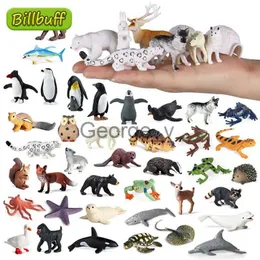 Minifig Nowe realistyczne zestawy dzikich zwierząt figurki farm drobiu figurki słonia niedźwiedzia Brids Karty Model Edukacja zabawki dla dzieci J230629