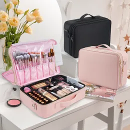 Makeup Train Cases Professional Bag Large Cosmetic Case Make Up Brush Organizer Storage Box Manicure Artist Bags with Dividers 230628