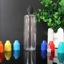 200 Pcs/Lot 100 ml bouteilles d'eliquide compte-gouttes en plastique PET vide E bouteille de jus avec couvercles colorés à l'épreuve des enfants embouts compte-gouttes minces Xwoij