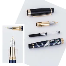 Pens Yeni Hongdian Handdrawing Fountain Pen Mavi Magpie Nib Fountainpens Hediye Ofis İş Yazma Kırtasiye Tedarik