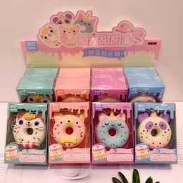 Eraser 12 pcs/lot Cartoon Unicorn Donut Eraser Kawaii Panda Animal Writing Drawing Rubber Pencil Erasers School Office Supplies