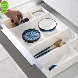 New Drawer with Built-in Partition Storage Box Kitchen Utensils and Miscellaneous Items Multi Grid Box Combination Storage Box