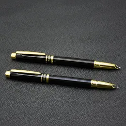 Stifte 15pcs Luxus 8870 Schwarz Gold Business Fountain Stift Büro Geschenk Ink Pen 0,5 mm Iridium nib Geschenkstifte School Büro Briefpapier