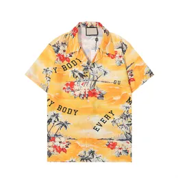 고품질 디자인 블라우스 셔츠 남성 Camisas De Hombre 패션 기하학 편지 인쇄 캐주얼 셔츠 남성 짧은 소매 칼라 비즈니스 드레스 셔츠 M-3XL04 거절