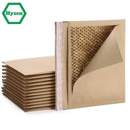 الأظرف Hysen 30/50pcs Kraft Honeycomb مرسلات مبطنة المظلات السميكة للشحن والتعبئة مظروف العسل المعاد تدويره الشحن