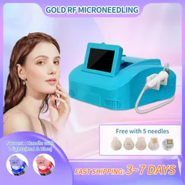 Portable Fractional RF Microneedle Machine Radio Frequency Gold Micro Needle Skin Lifting Anti-Aging Acne Scar Stretch Marks Removal Microneedling Tools
