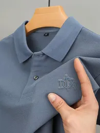 Мужские рубашки-поло Высококачественная рубашка-поло из 100% хлопка с короткими рукавами и лацканами Мужская футболка Летний модный бренд с вышивкой в деловом стиле Paul 230629