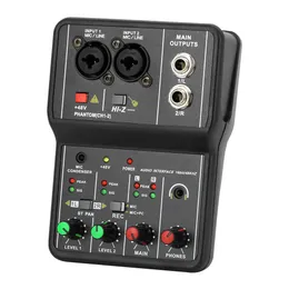 Material Q12 Ljudgränssnitt Ljudkort med Monitor Mixing Console för studioinspelning Singing Computer PC 48V Phantom Power