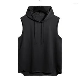 Erkek Hoodies Kapşonlu T Gömlek Erkekler Yaz Kore Yarım Kollu Kazak Üst Yumuşak bol tişört Streetwear Kolsuz Üstleri İpli Giyim