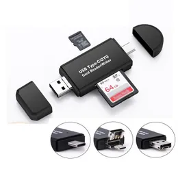 Czytniki karty pamięci Micro SD/TF Reader 3-in-1 USB 2.0 Typ Cardreader Adapter OTG do laptopa/smartfonu Smart Phone Tablet XBJK2105 DROP D DHZEQ