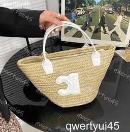 Borsa di moda Borsa di paglia grande Desigenr Borse Capacità Buccia di mais Intrecciata Spalla singola Erba intrecciata portatile Cestino di verdure Vacanza Borsa da spiaggia ID qwertyui45