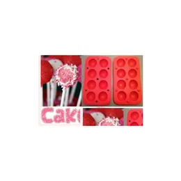 Formas de cozimento redondas 8 Pops Cake Pop Set Bandeja Molde para festa de aniversário Utensílios de cozinha Drop Delivery Home Garden Kitchen Bar Jantar Utensílios Dhr5H