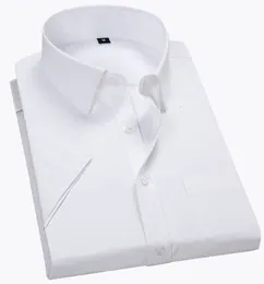 Sukienka dla mężczyzn Koszulki Jakość Summer Men Shirt krótkie rękawy Solidny Twill Formal Business White Camisa Masculina Social 4xl 5xl 6xl 7xl 8xl 230629