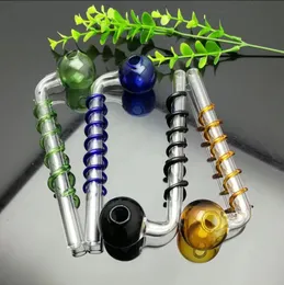 Glass Smoking Pipes Manufacture Hand-blown hookah Bongs Color plate silk glass smoke pot