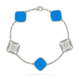 Accessori per gioielli classici Van quadrifoglio braccialetto braccialetti con ciondoli designer per le donne gioielli caldi dell'anca Oro 18 carati Piatto argento Agata Diamante donna uomo Matrimonio G