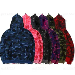 Bahar Sonbahar Tasarımcısı Hoodie Ceket Bepa Camo Hoodies Hip Hop Moda Sokak Giysesi 3D Dijital Baskı Sweatshirt Sweatper Sıradan Spor Hoodie Erkek Köpekbalığı Ter Ceketleri