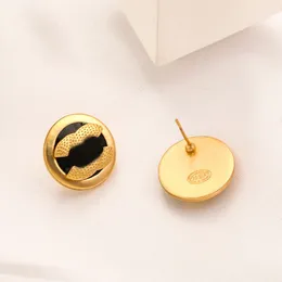 Clásico 18K chapado en oro Diseñadores Pendientes de marca Diseñador Doble letra Ear Stud Mujeres Pendiente geométrico de acero inoxidable para accesorios de joyería para fiesta de boda