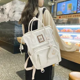 Skolväskor multifunktionella kvinnors nylon ryggsäck flickor bärbar dator koreansk stil stor kapacitet väska mochila feminina 230629
