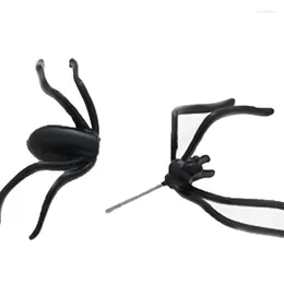 Studörhängen Halloween Decoration 3D Creepy Black Spider Ear Earring Present Prop For Women 264e