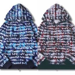 Дизайнеры больших размеров с капюшоном для мужчин Полная версия букв с принтом Мягкий свитер на молнии Мужская куртка Дизайнерские толстовки 2 Цвет Размер S-XXXL 0607