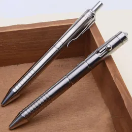 Pens Solid Titanium Alloy Gel Ink Pen Retro Bolt Action Writing Tool School Office Stationery Supplies