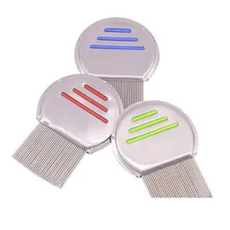 Уход за кошками Нержавеющая сталь Дети Волосы Terminator Lice Comb Nit Rid Headlice Super Density Зубы Удаление гнид Инструменты для укладки Drop Deli Dhlnt