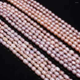 Perlen natürliche Süßwasserperle in Reisform, lila Perlen für Halskette, Armband, Zubehör, Schmuckherstellung, DIY, Größe 4–5 mm