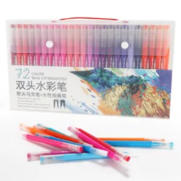 Markörer 100 färger Markör Pennor Ritning Målning manga skissar akvarell Art Fineliner Dual Tip Brush Pen School Art Supplies