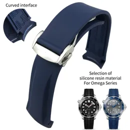 Pulseiras de relógio 19 mm 20 mm 21 mm 22 mm Silicone de borracha para pulseira Omega 300 SKX pulseira de relógio Moon 230628