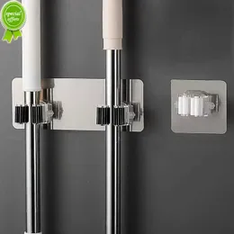 New Adhesive Multi-Purpose Hooks Wall Mounted Mop Organizer Holder Rack Brush Broom Hanger Hook Kitchen Bathroom Strong Hooks