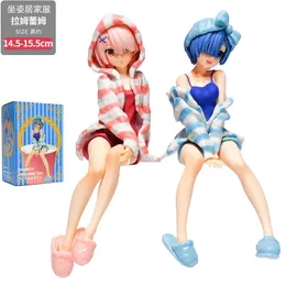 Action Toy Figures 15cm Anime Figure Zero-Starting Life In Another World Loungewear Sitting Cute Model Noodle PVC Toys