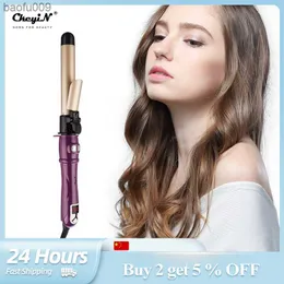 Ckeyin Automatic Hair Curler LCDディスプレイ28mm Curling Iron Professional Auto Rotating Wover Tong Tourmaline Ceramic Styling Tool L230520