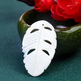 Charms Monstera Leaf Foliage Natural White Mother Of Pearl Shell Necklace Pendant Banana Leaves Earring Dangle Charm Jewelry