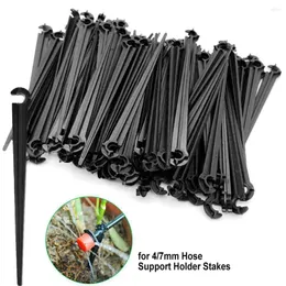 Watering Equipments 200/100/50PCS 4/7mm Hose Support Holder Stakes C-type Hook Fixed Stem For Garden Auto Drip Irrigation System Accessorie