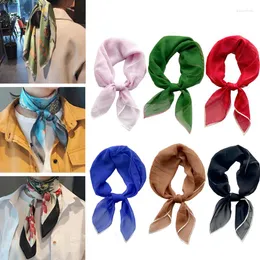 Scarves Summer Sunscreen Shawl Hijab Square Scarf Thin Soft Neck Neckerchief Office Lady Handkerchief Bandana Solid Headband