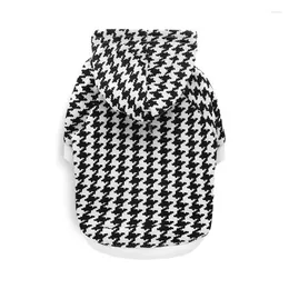 Vestuário para cães Camisola com capuz para animais de estimação Roupas para gatos Suprimentos Dia das Bruxas Natal Houndstooth Outono Inverno