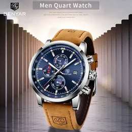 Armbandsur Benyar Quartz herrklockor multifunktion sport armbandsur mens topp varumärke lyxklocka män militär klock reloj hombres 230630