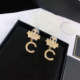 2023 CCITY STUD EARRINGS Pearl Diamond Drop Gold Earring Designer For Woman Fashion Brand Not Fade Silver Wedding Women Earings 992234