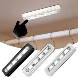 Nya 5LEDS remsa ljus självhäftande handpress ljus skåp garderob sovrum lampa hem trappa hallbelysning nattljus