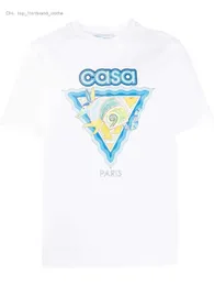 Casablanc Shirt 23ss Мужские дизайнерские футболки Модные мужские и женские смайлики Casablanca Printing Tees Us Size S-xl B2D5