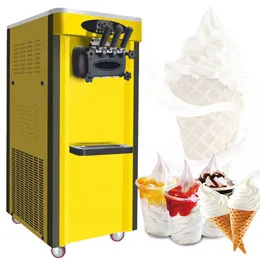 LINBOSS vertikale Eismaschine mit gemischtem Fruchtgeschmack, Edelstahlmaterial mit 4 Rädern für einfache Bewegung