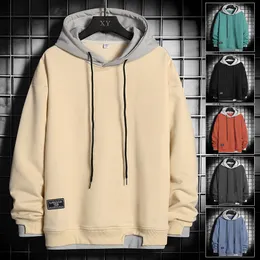 Мужские толстовки Толстовки 2023 Spring Hoodie Men Hip Hop Sweatshirt Streetwear Повседневная модная одежда Корейский Harajuku Свободный однотонный пуловер 230630