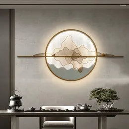 벽 램프 OUFULA 현대 그림 정착물 LED 3 색 중국 스타일 인테리어 풍경 Sconce 빛 장식 거실 침실