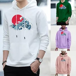 Herrtröjor män hoodie streetwear långärmad tröjor hösten manlig casual våg tryckt harajuku pullover toppar student tonåringar kläder kläder