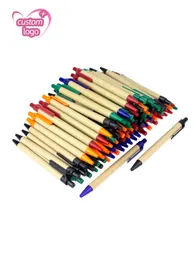 Tükenmez Kalem Lot 100 adet EKO Kağıt Tükenmez Kalem Siyah Mürekkep Tükenmez Yeşil Konsept Özel kalem Promosyon Hediye Eşantiyon Kişiselleştirilmiş Kalem Freebie 230629