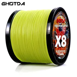 낚시 액세서리 Gda 다채로운 일본 꼰 라인 01405m Multifilament 잉어 8 가닥 100m 300m 500m 1000m 230629