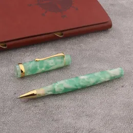 Ballpoint PenS Luxury Elegante Ball Point Pen Acrylic Green Golden Stationery Office Supplies Signature Rollerball Pen 230629