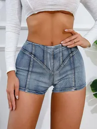Pantaloncini da donna Sexy Jeans slim a vita alta Elastico stretto Estate Denim Pantaloni casual Pantaloni Streetwear Moda Abbigliamento donna